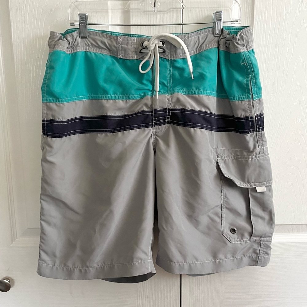 5 for $25! Sonoma Gray and Teal Men's Swim Shorts